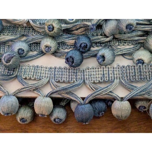 Blue & Silver Sewing TRIMS Bric A Brac Curtain Tassel Crafts Upholstery 5 + yds - Picture 1 of 3